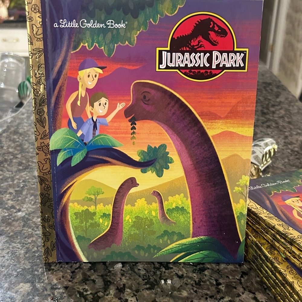 Jurassic Park Little Golden Book - Colorful Dinosaur Cover 9 books